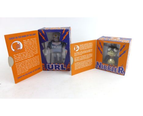 Two boxed Futurama robot action toys, 'Nibbler' and 'Url' (2)