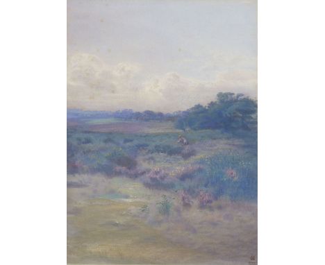 A O Woodward,
'Sutton Common',
monogrammed,
dated September 1904 lower right,
watercolour,
32 x 23 cm CONDITION REPORT: Light