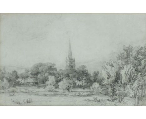 John Burgess,
'Holy Trinity Stratford Upon Avon',
attributed verso,
pencil sketch heightened in white,
17.5 x 26 cm CONDITION