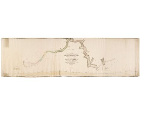 Railways. Stephenson (George, surveyor), Plan and section of an Intended Railway, commencing at the Liverpool and Manchester 