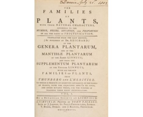 [Linnaeus, Carl]. The Families of Plants. with their Natural Characters, according to the Number, Figure, Situation, and Prop