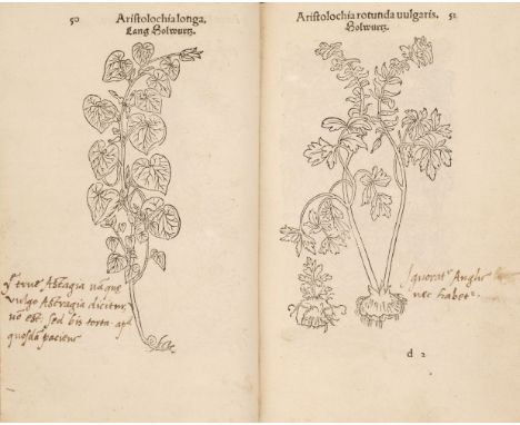 Fuchs (Leonhart). [Primi de stirpium historia commentatiorum tomi vivae imagines..., 1st octavo edition, Basel: Michael Iseng