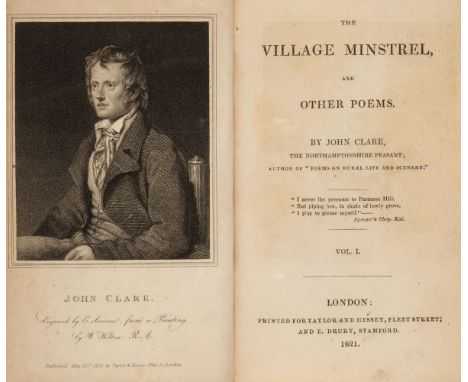  Clare (John). The Village Minstrel, and Other Poems, 2 volumes, 1st edition, London: Taylor &amp; Hessey; Stamford: E. Drury