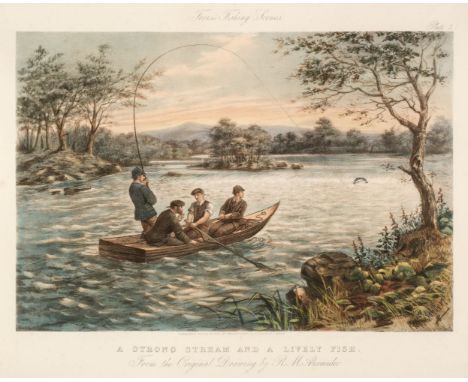 * Fishing. Messrs. Fores (publishers), Two Fishing Scenes: A Strong Stream and a Lively Fish [and] With the May Fly, March 1s