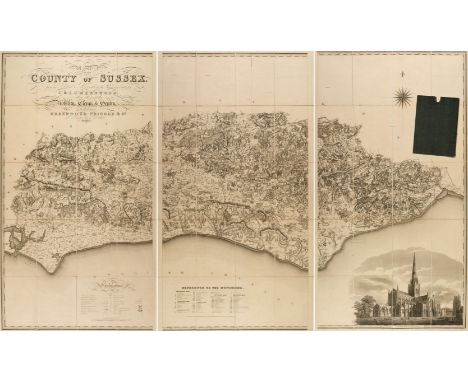 Sussex. Greenwood (C. &amp; J.), Map of the County of Sussex from an actual Survey made in the Years 1823 &amp; 1824..., Gree