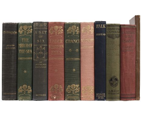 Conrad (Joseph). Typhoon and Other Stories, 1903; The Mirror of the Sea, 1906; A Set of of Six, 1908; Under Western Eyes, 191