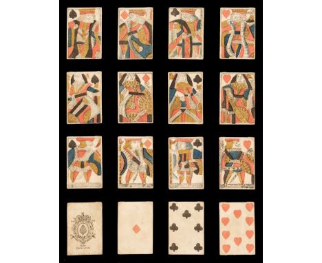 * English playing cards. Standard pattern type I, Henry Hart, circa 1780, a complete deck of 52 stencil coloured woodblock pl