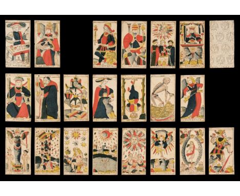 * French tarot cards. Tarot de Marseille, Jean-Baptiste Madenié: Dijon, circa 1739, a mixed pack of 69 (of 78, without trump 