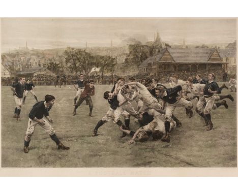 * Rugby. Overend (W. H. &amp; Smythe L. P.), A Football Match, England v Scotland, [1889], hand-coloured gravure, printed by 