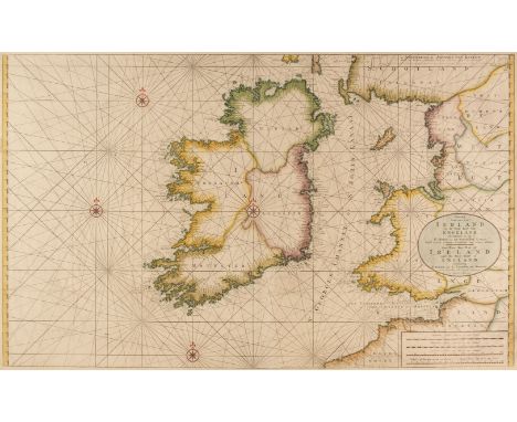 Sea Chart. Van Keulen (Johannes), Nieuwe Paskaart van Ierland en de West Kust van Engeland ..., The New Sea Map of Ireland an