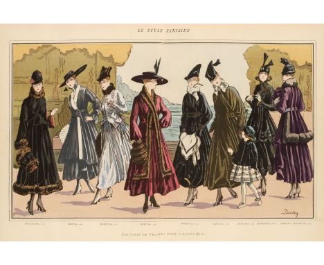 Fashion. Le Style Parisien, Directeur-Gerant Lucien Vogel, Paris, numbers 1-7, 1915, numerous colour pochoir fashion plates, 