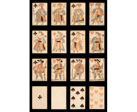 * French playing cards. Year II Lyon Revolutionary pattern, Lyon: Anton Manus, 1793-94, a complete piquet deck of 32 stencil 