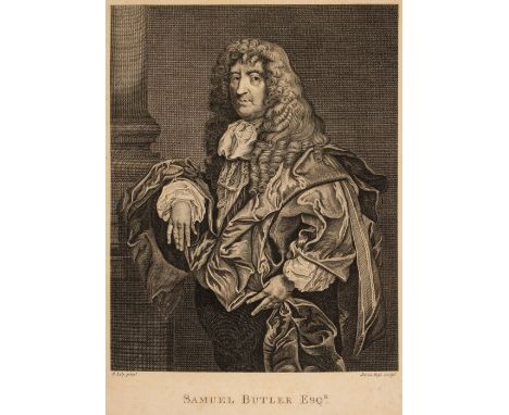 Butler (Samuel). Hudibras, 3 volumes (including notes volume), London: T. Rickaby, 1793, engraved portrait frontispiece to vo