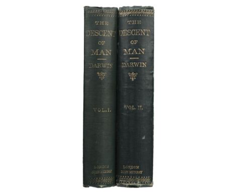 Darwin (Charles). The Descent of Man, 2 volumes, 1st edition, 2nd issue, London: John Murray, 1871, half-titles, numerous in-