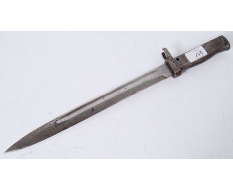 BAYONET: An original WWI First World War era German Ersatz bayonet. No scabbard.  Approx 44cm long.

NOTE: From an impressive