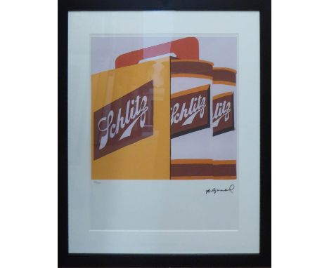 ANDY WARHOL 'Schlitz Beer Cans', 1961, lithograph, numbered 84/100, Leo Castelli Gallery, edited by Georges Israel (blind-emb