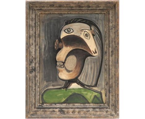 PABLO PICASSO 'Head of a Woman 1', lithograph on wove paper, 1954, printed by Mourlot, 35cm x 26cm, framed and glazed. 