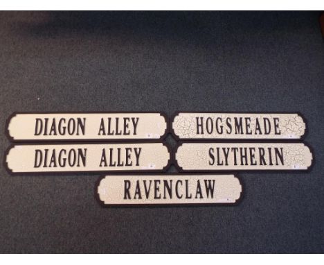 Harry Potter - five signs relating to the Harry Potter books and films Est £50 - £70
