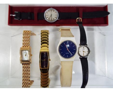 A Marco Ceroni wristwatch with Swiss movement serial number 3857, a lady's eternity watch serial number ET96, a 1960's gentle