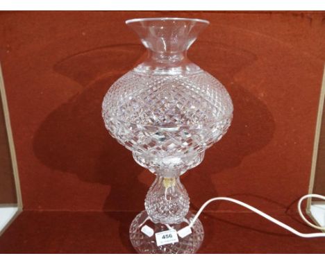 A Waterford Crystal cut glass table lamp, approximately 35 cm (h)