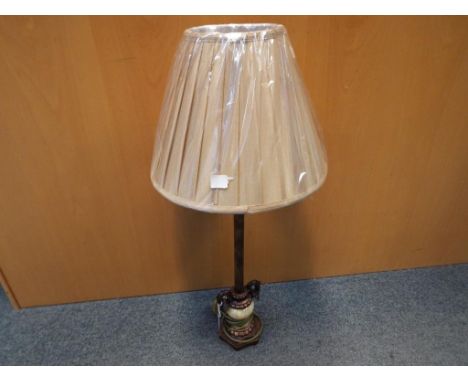 A marble effect lamp with shade, approx 74cm (h)
