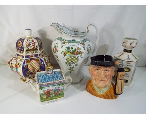 A mixed lot of ceramics to include a large Victorian jug approx 33 cm (h), a Chinese ginger jar marked to the base and three 