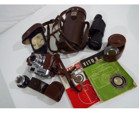 Photographic equipment - a collection of vintage cameras and equipment to include VITO BL with leather protective case and ma