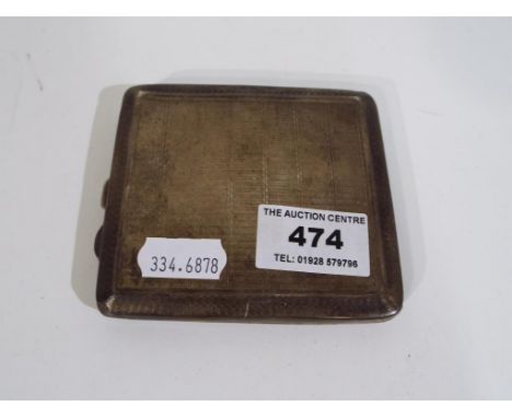 A George V silver hallmarked cigarette case with engine turned decoration Birmingham assay 1930, approximate weight 125 g all