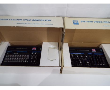 A colour title generator model No. VTG228 in original box, appears unused and a video processor model No. VEC1070 in original