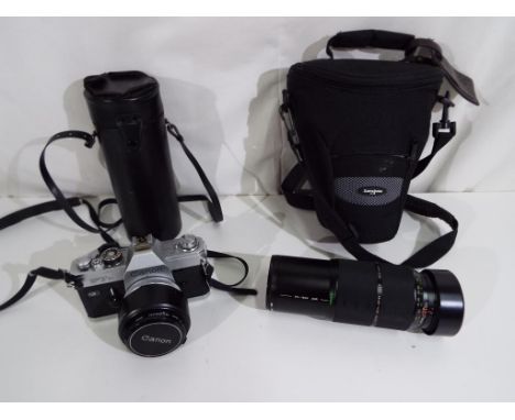 Photography - a Canon FTb camera in case with a Sigma 80 - 200 NM lens also cased (2)