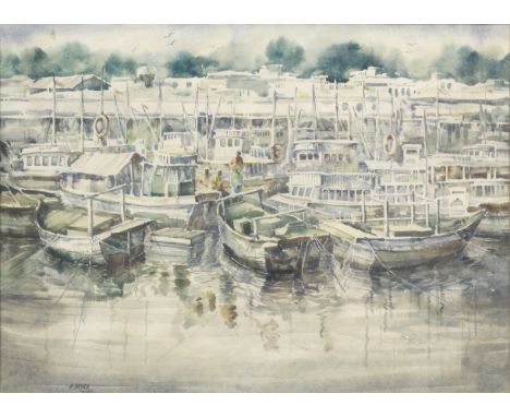 Abdul Hayee (Pakistani, B. 1948)Untitledsigned and dated 2004 lower left watercolour on paper 53.1 x 72.8cm (20 7/8 x 28 11/1