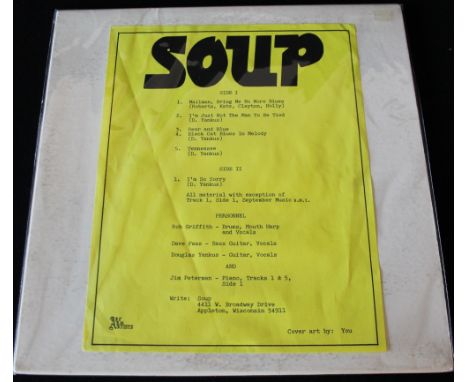 SOUP - A fantastic archive copy of this mega private blues/psych LP (Arf Arm Artists). Both record and 'leaflet' sleeve are i