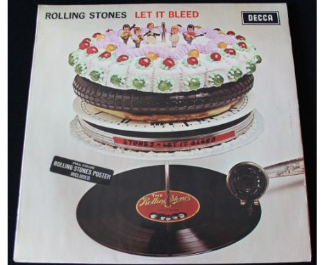 THE ROLLING STONES - LET IT BLEED 1ST MONO WITH POSTER - Super wholly complete 1st UK mono pressing of the 1969 LP on the tra