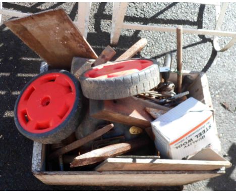 A crate containing a large quantity of old and later tools