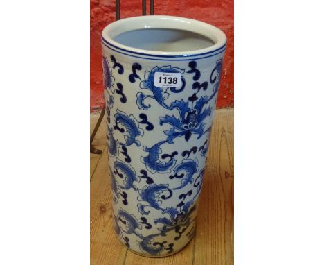 A modern blue and white china stick stand