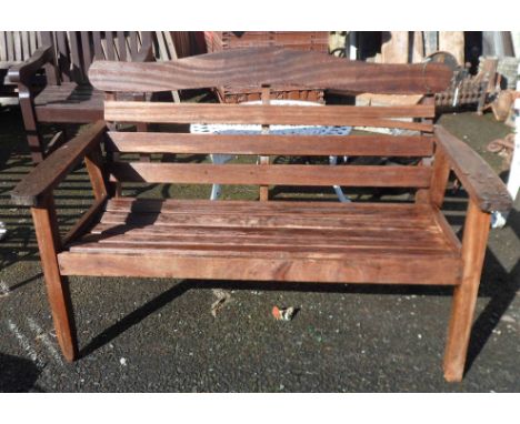 A teak garden bench