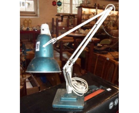 A vintage Herbert Terry anglepoise lamp with stepped base and later painted finish