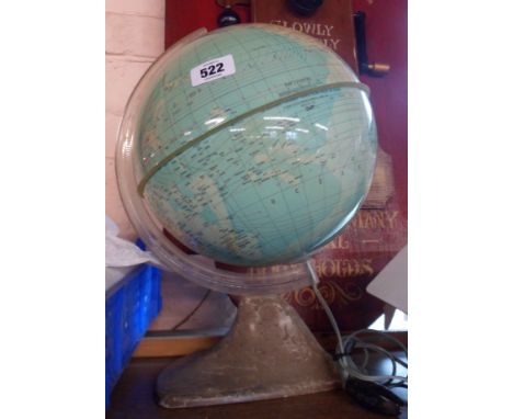 A vintage Agostini light-up globe of the world dated 1966