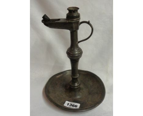 A 19th Century pewter tavern taper stick