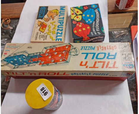 A small quantity of vintage games including Triang, boxed Tilt n Roll obstacle puzzle, etc.