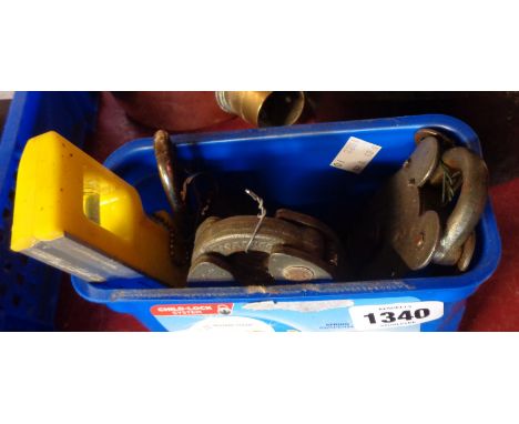 A small collection of vintage and other padlocks, etc.
