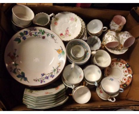 A box containing a quantity of assorted ceramic items including Royal Worcester Evesham, Woodhill tableware, Shelley, Royal A