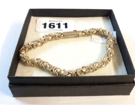 A vintage Egyptian white metal fancy-link bracelet