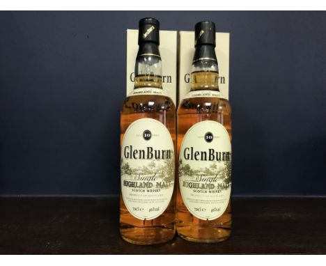 GLEN BURN AGED 10 YEARS (2)
Highland Single Malt Scotch Whisky
70cl, 40% volume, in carton.
Two bottles. CONDITION REPORT: Ve