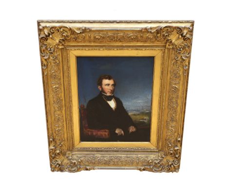 English School (19th century), Portrait of a Gentleman,  Oil on canvas, approx. 29.5cm x 38cm, unsigned, in elaborate gilt fr