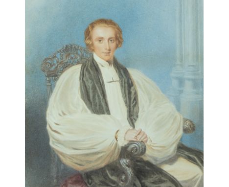 W. Buckler (19th century), Portrait of a Cleric, watercolour, 31cm x 41cm, signed lower centre, dated 1848, gilt framed, glaz