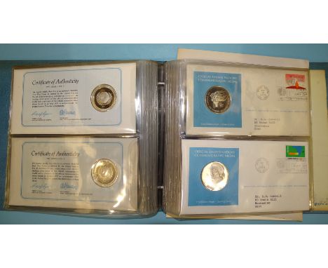 An album of five 1973 United Nations sterling silver medallic first day covers. 