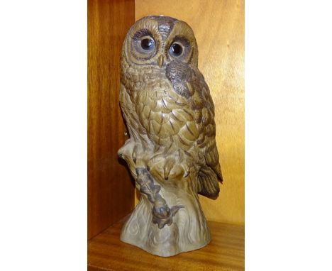 A Poole Pottery stoneware Barn Owl, modelled and sculptured by Barbara Linley Adams, 32cm high, factory mark and incised sign