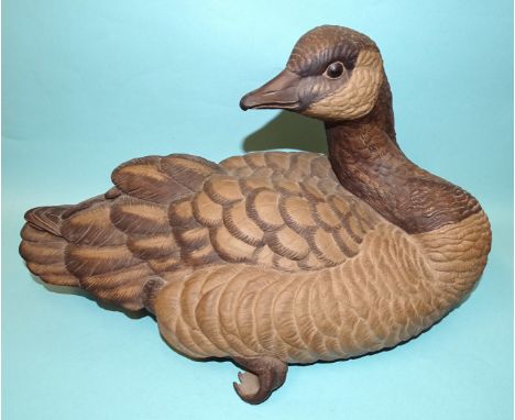 A Poole Pottery limited-edition stoneware Canada Goose, modelled and sculptured by Barbara Linley Adams, 25cm high, 41cm long