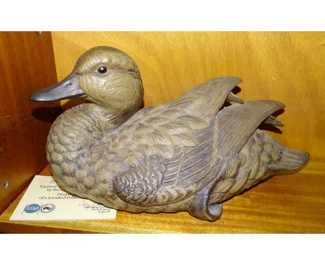 A Poole Pottery limited-edition stoneware Mallard, modelled and sculptured by Barbara Linley Adams, 27cm high, 38cm long, 107